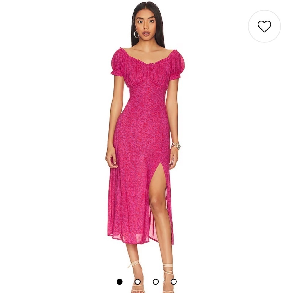 Natalie Martin Charlotte Midi Dress in Shangri La Print Raspberry